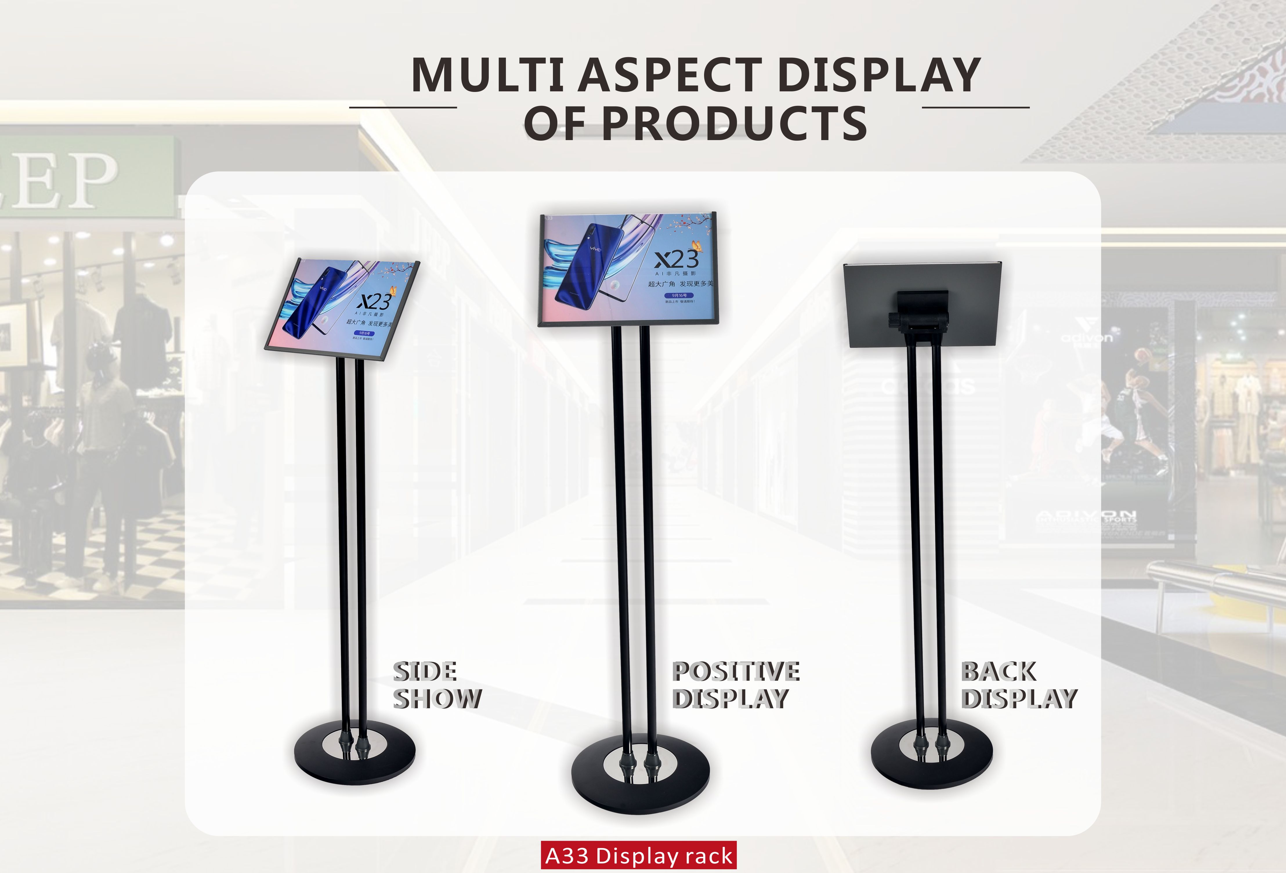 Billboard A4 Poster Display Stand Angle Adjustable Double Lever