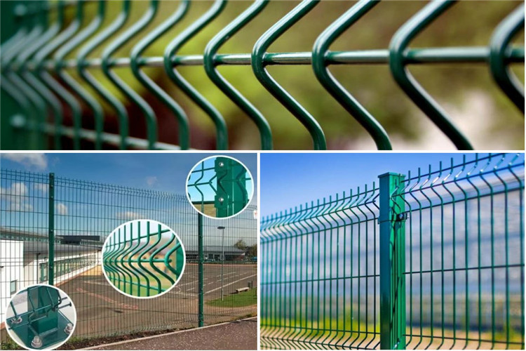 Prism Curved 3D Welded Wire Fence / 1m-2.4m V Mesh Fencing Panels