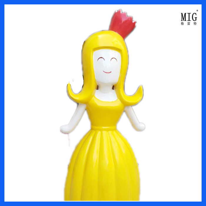 outdoor garden theme fiberglass statue of flower fair character statue as decoration