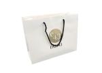 White Personalised Boutique Paper Bags For Shopping Gold Hot Stamping