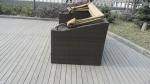 Square Resin Wicker Lounge Bed , Balcony / Garden Cane Daybed