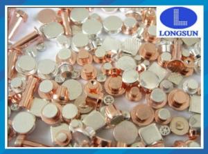 Quality Electrical Contact Materials Solid Copper Rivets , Flat Head Metal Rivets AgWC wholesale