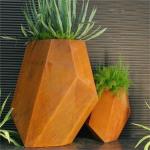 Fuxin Indoor Outdoor Corten Steel Planter Hexagonal Metal Geometric Planter