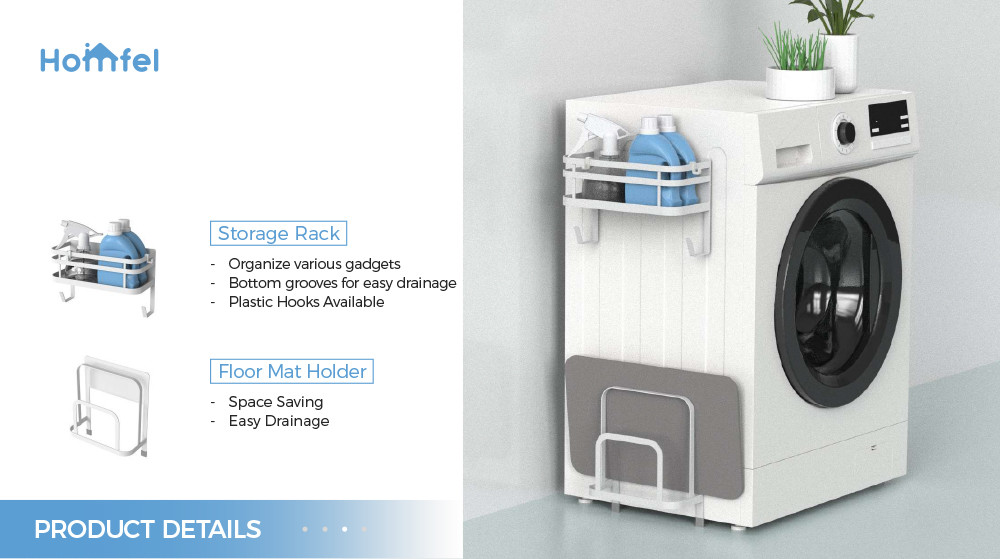 Wall Mount 2 Tier Japanese Bathroom Organizer magnetic laundry drying rack