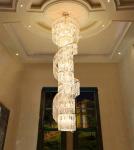 Luxury crystal chandelier duplex building hollow living room lamp large