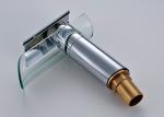 Glass Waterfall Spout Brass Bathroom Faucet ROVATE Stainless Steel Handle