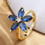 Prong Setting Antique Sapphire Wedding Ring Antiallergic