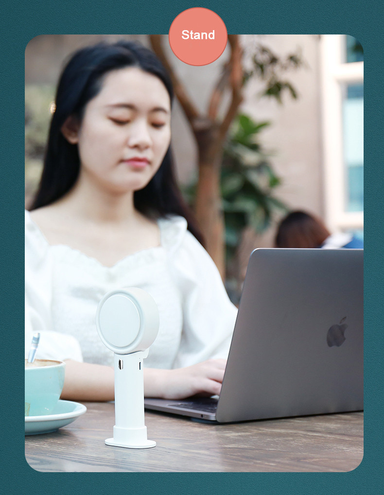 Bladeless Portable USB Handheld Fan 10hrs Outdoor Cooling 180 Degree Rotation