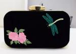 Retro Peony Flower Embroidered Shoulder Bag , Dragonfly Pattern Personalised