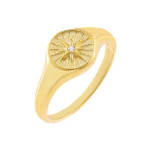 Quality Customized Sterling Silver Signet Ring Womens 18K Gold Ladies Signet Rings wholesale