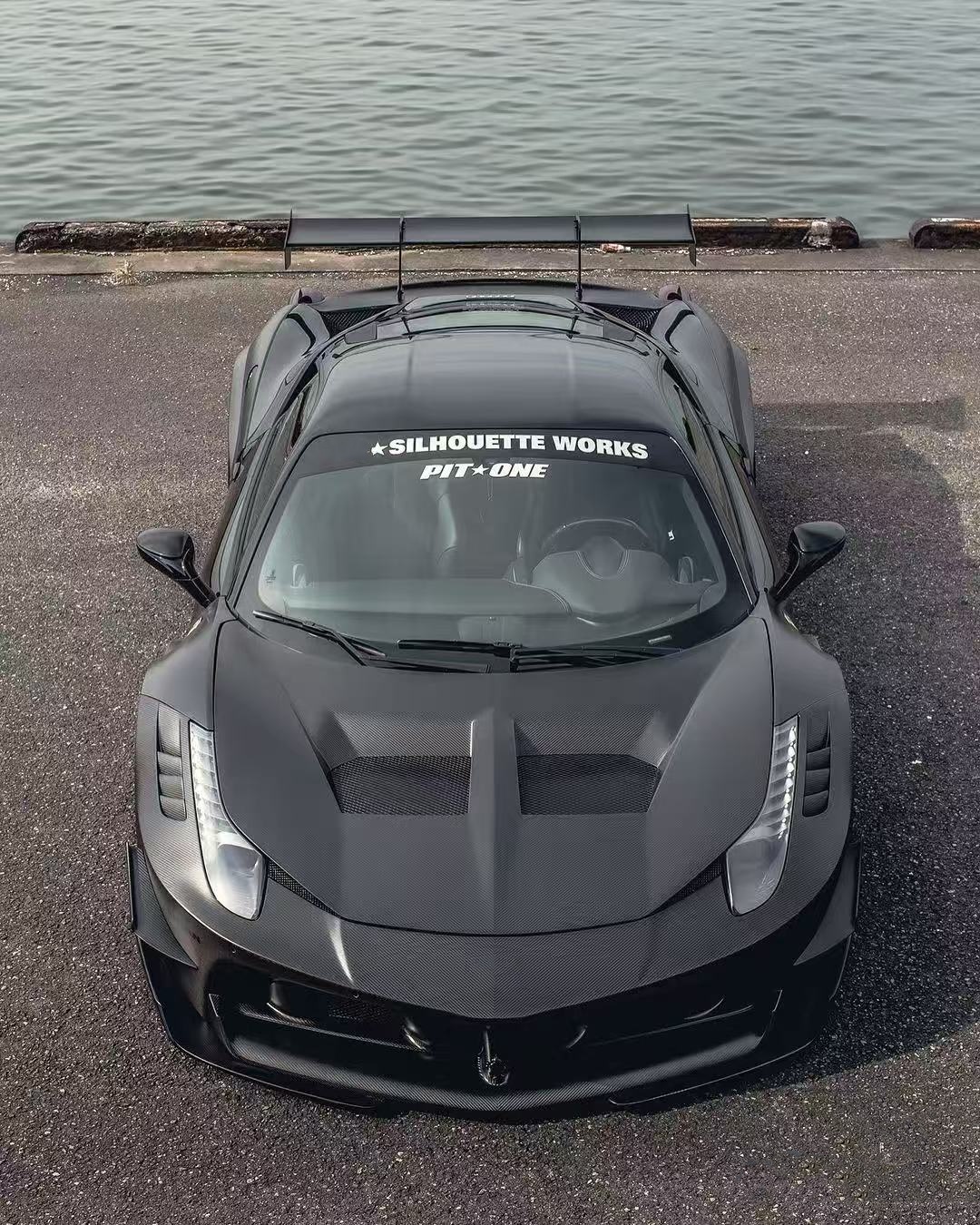 458 Ferrari Body Kit LB Style Front And Rear Bumper 2011 - 2014 Hood Spoiler For Car