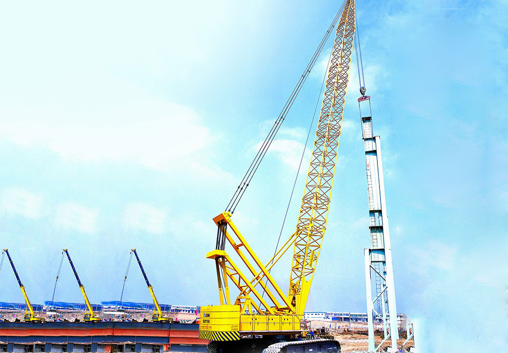 Hydraulic Crawler Crane QUY150 (150T) With Length Of Main Boom 19-73m