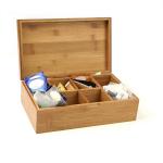 Stackable Wooden Box Tea Bag Chest Antibacterial Environmental Friendly
