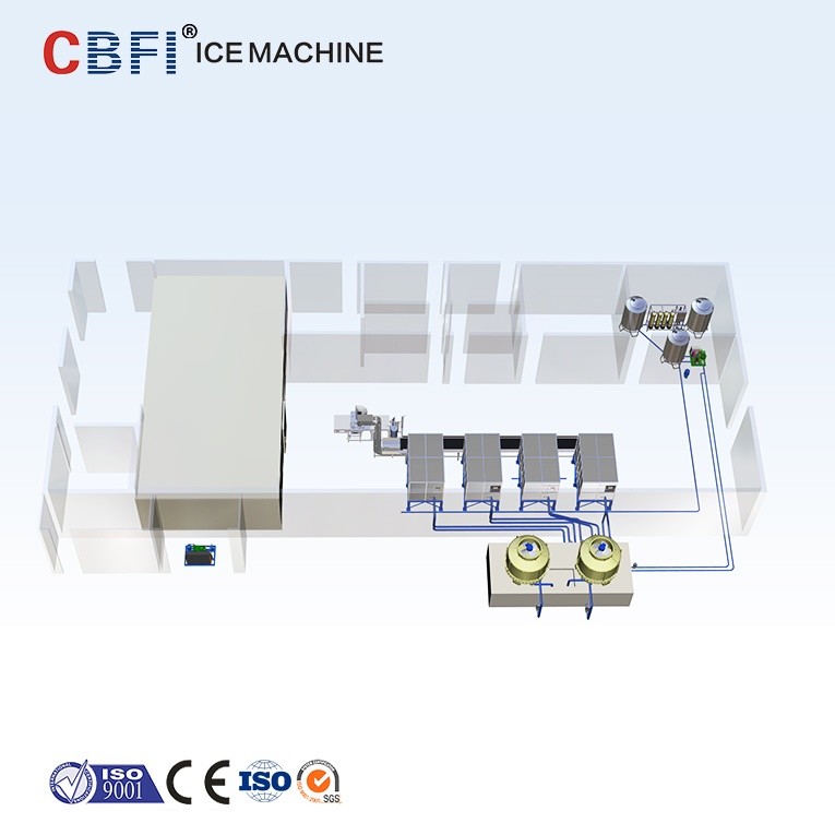 10 Tons Commercial Ice Cube Machine With Germany ISO