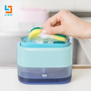 Quality Kitchen Plastic Soap Pump Sponge Caddy With Soap Dispenser Liquid Dish Brush wholesale