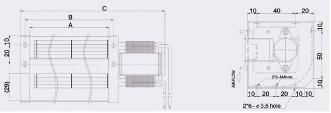 10 Inch 12V small tangential ventilator dc fan motor , cross flow exhaust fan