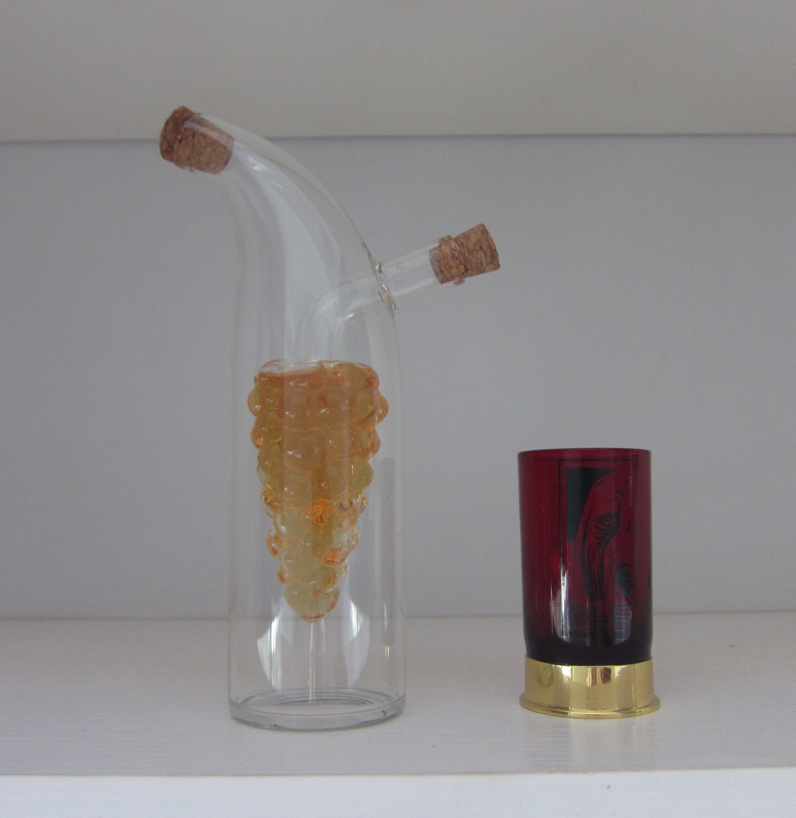 Double Layer Grape Shape Glass Canister With Lid For Oil