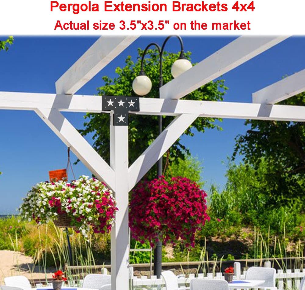 Secure 4x4 Metal Post Anchor for Pergola Gazebo Wood Pole Connection in Black