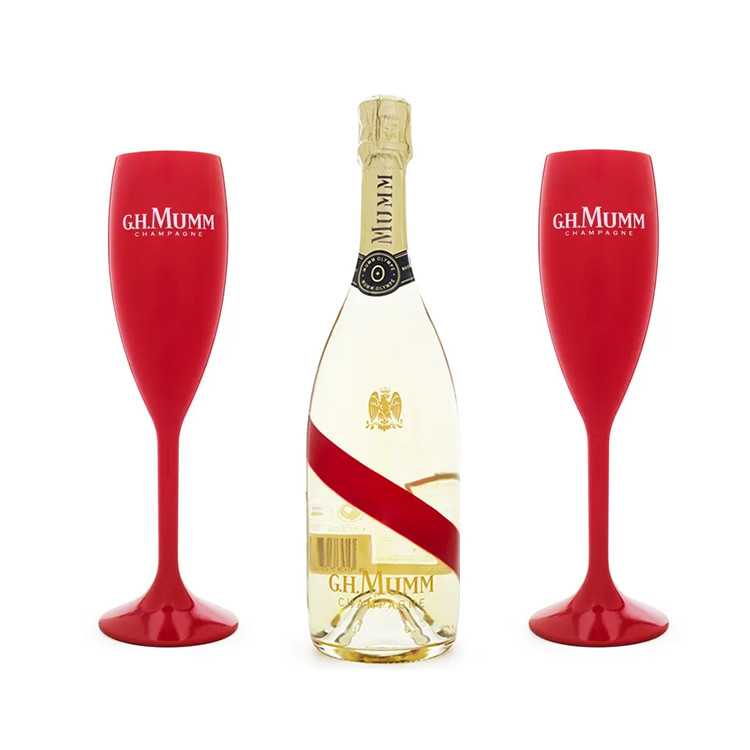 Mumm Branded Wine Accessories Coloured Acrylic Polycarbonate Champagne Flutes