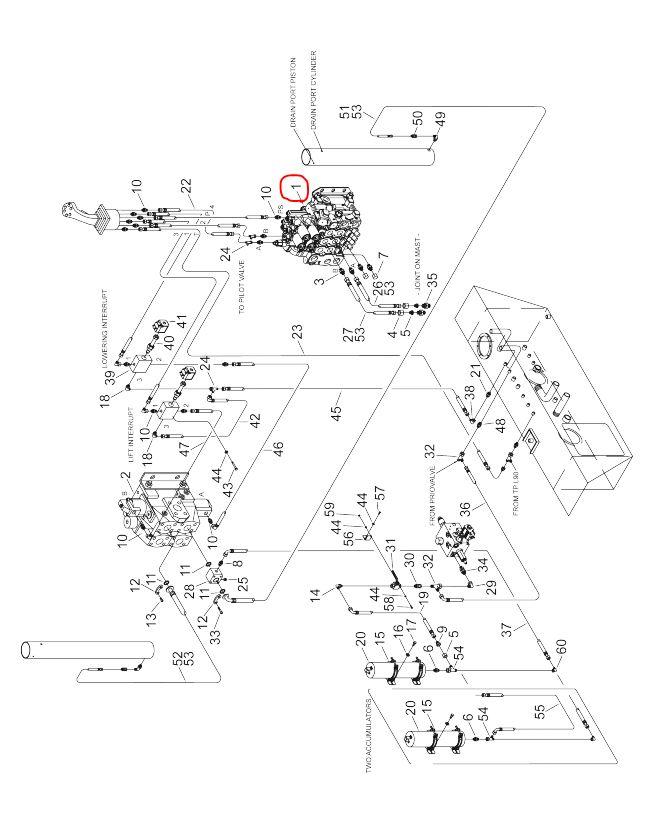 Black Konecranes Spare Parts , Hydraulic Fluid Parker Directional Valve