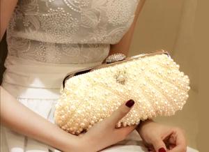 Quality Korean wedding bag high-end pearl bag clutch chain single shoulder bag fashionable lady pearl banquet evening bag wholesale