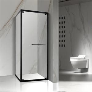 Quality Pivot Door Square 4mm Tempered Clear Glass Shower Cabin With White Acrylic Tray wholesale