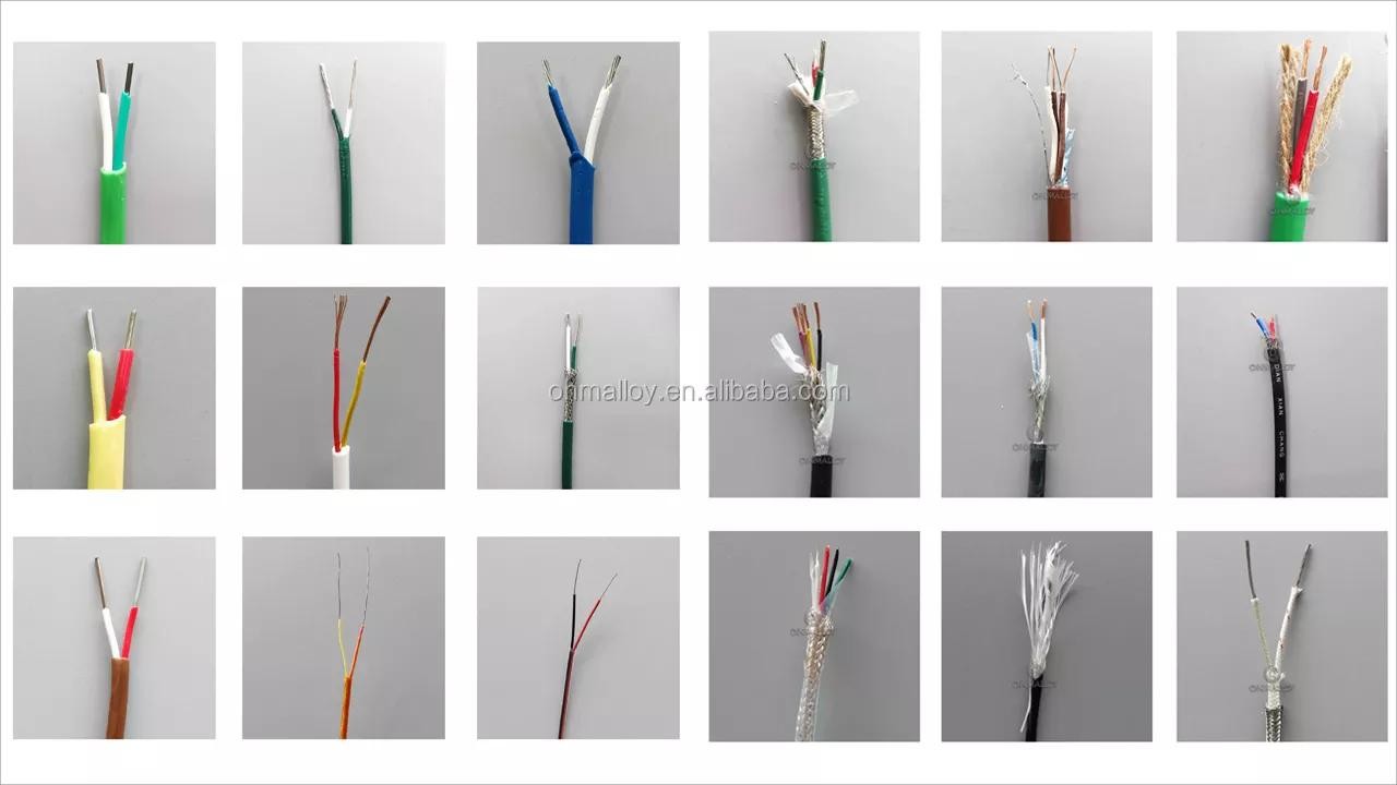 K Type Thermocouple Extension Cable With Yellow Fiberglass Insulation 1.29mm*2