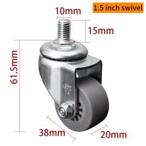 Quality 30kg Mini Caster Wheels 1.5 Swivel Casters With Brake 2615S-53 wholesale