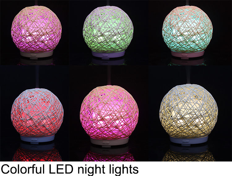 Aromatherapy USB Air Humidifier 80ml with 7 Color LED Nightlight Aroma Diffuser