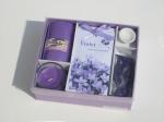 Purple lavender fragrance scented pillar & glas candle SPA gift ,incense with
