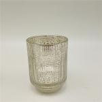 Vintage Ribbed Glass Bathroom Accessories Mercury Effect Round Shape