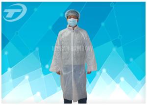 Quality PE Disposable Visitor Coats By Polyethylene Fabric CE Certificated wholesale