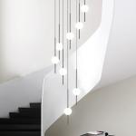 Modern Gloss Stair Chandelier Restaurant Indoor Home Living Room Ball Chandelier