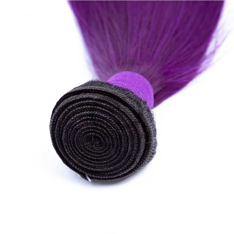 #T1B/Purple Straight Remy Human Hair Bundles Sew In Weave Bundles Brazilian Bundle Deals