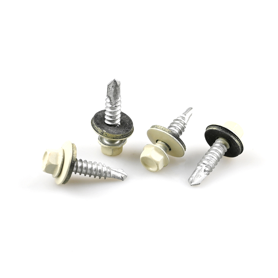 Galvanized 25mm Yellow Hex Flange Head Self Drilling Screws for Door Wood Structure