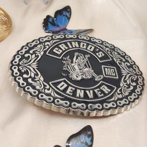 Quality Custom 3D Logo Motorcycle Antique Belt Buckle Nickel Soft Enamel Belt Buckle wholesale