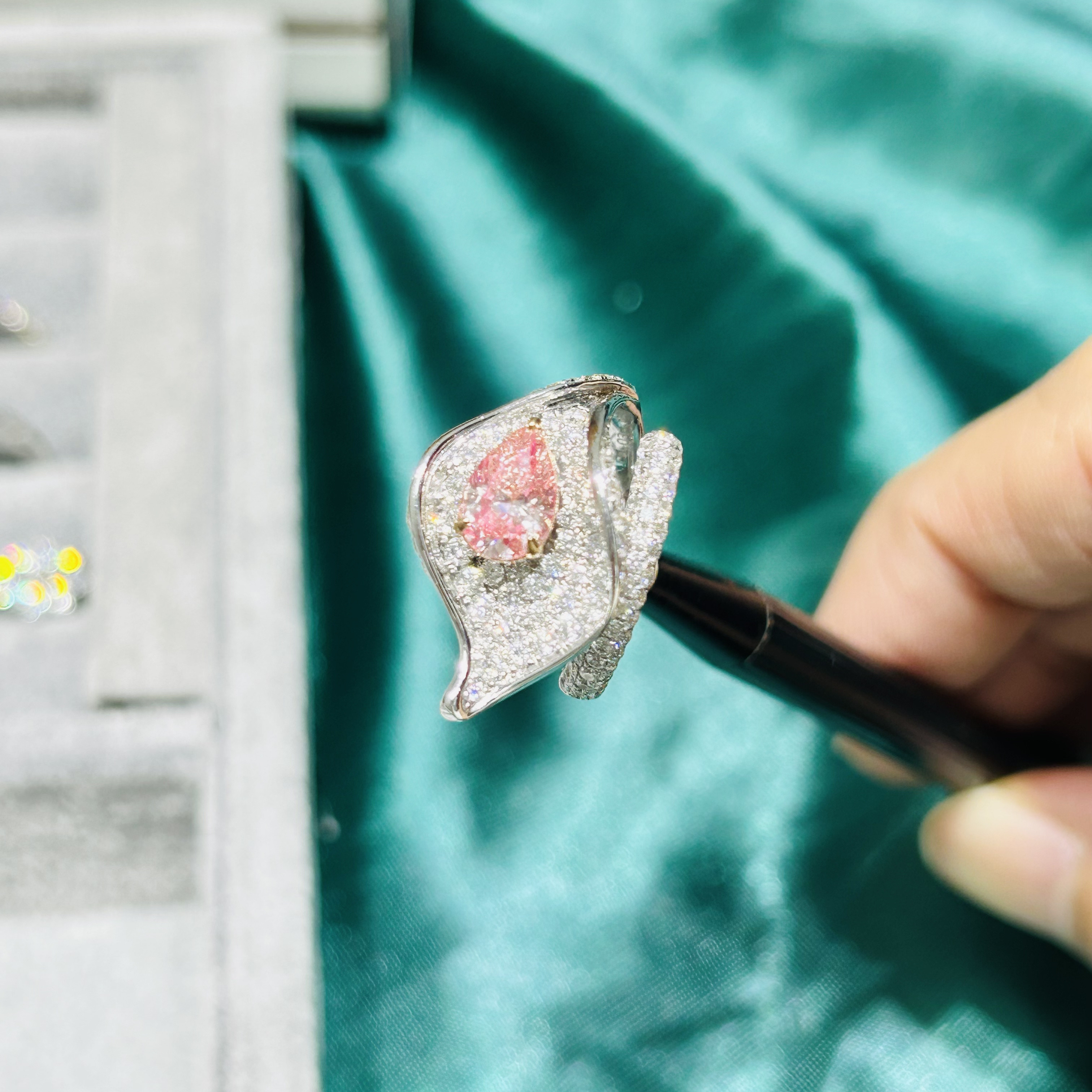 jewelry production Lab Diamond Jewelry Custom-Made Pear Fancy Diamond Ring