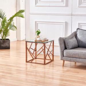 Quality 76cm 50KGS Modern Glass Side Tables For Living Room wholesale