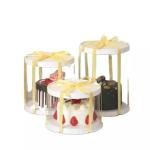 PET PVC Birthday Party Clear Square Tall Transparent Cake Box