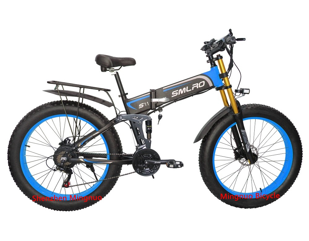 1000w Fat Tire Folding Electric Bike Fold Up With 60-70Nm Torque