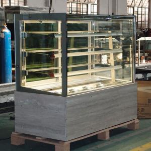Quality Square Refrigerated Bakery Display Case Glass Front Showcase For Cold Deli wholesale