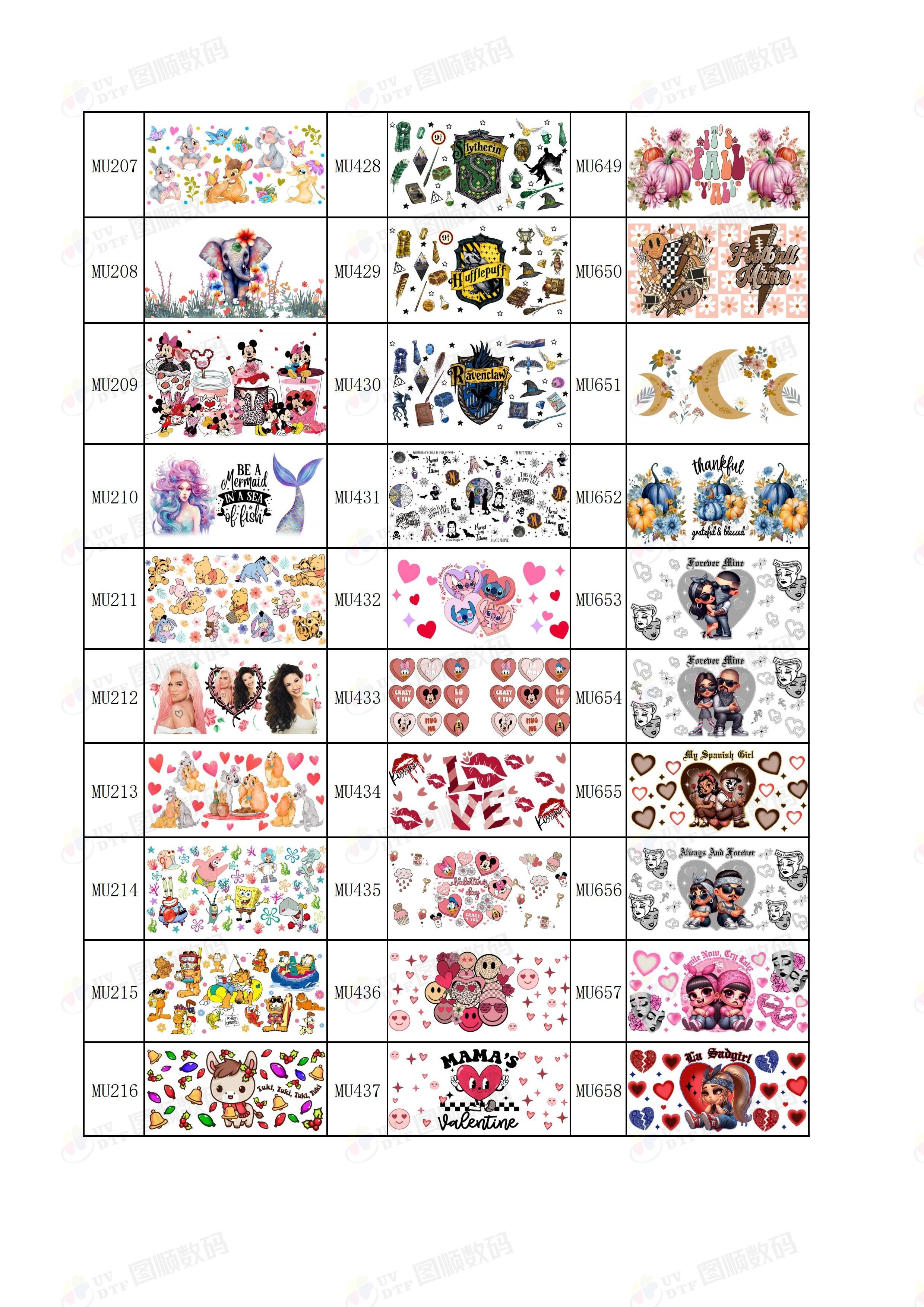 UV DTF Wraps 16oz 20oz 24oz Transfers Cartoon Christmas UV DTF