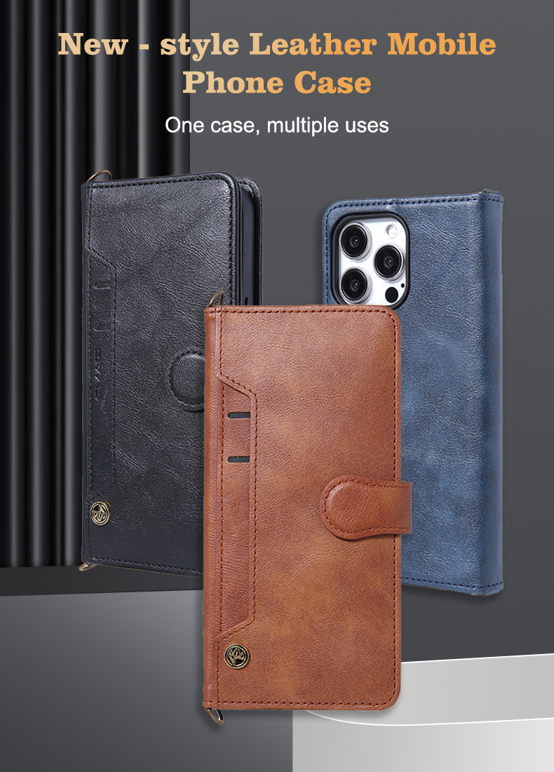 Business Style Pu Leather Phone Case Flip Cover Wallet Stand For Samsung S25 Ultra