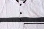 white Short Sleeves Mens Button Up T Shirt 100% Cotton