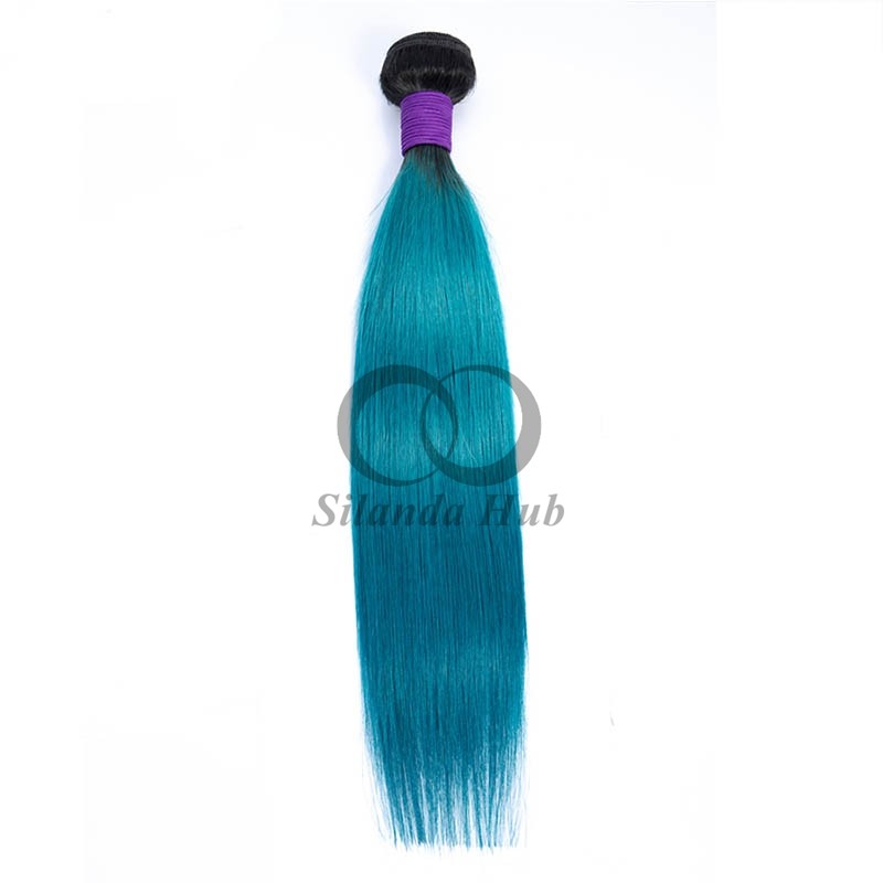 #T1B/Blue Straight Remy Human Hair Bundles Sew In Weave Bundles Brazilian Bundle Deals