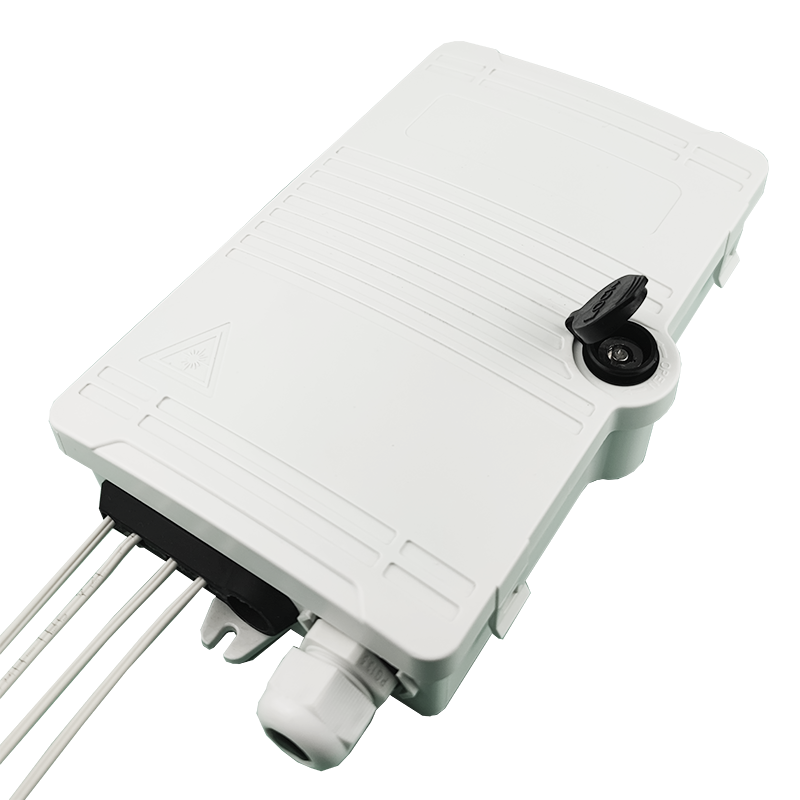 FTTH IP65 Outdoor 4 Cores Fiber Optic Termination Box with SC Connector Wall Mount Gray
