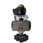 CE IP67 Normal Temperature Electric PVC Ball Valve DC24V Straight Through Type