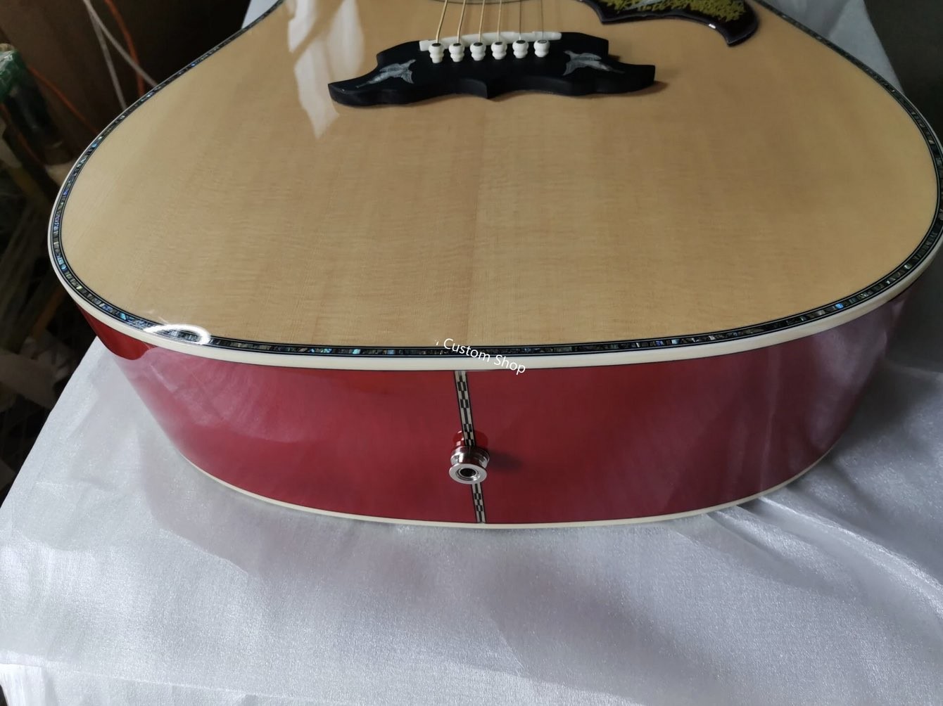 Custom 12 strings 41 inch Flamed Maple Neck Doves Dreadnought Acoustic Guitar Deluxe Version Customized Headstock