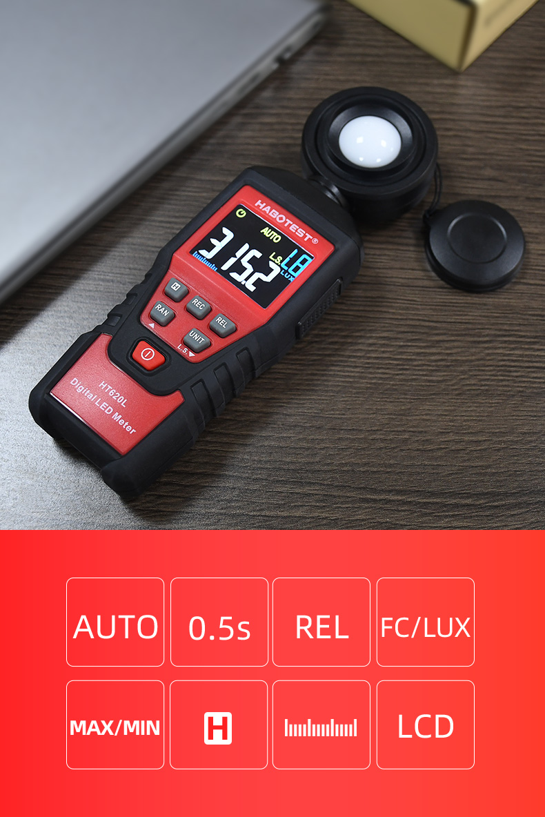 1000FC Digital Lux Tester , 1000 Lux Digital Illuminance Meter