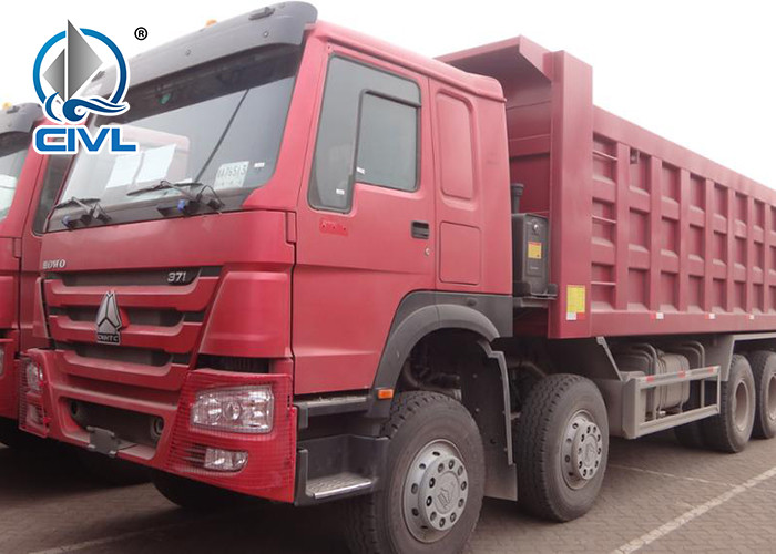 8 x 4 Heavy Duty Dump Trucks HOWO A7 Tipper Truck Unloading 380HP Dump Trucks 50tons dumper
